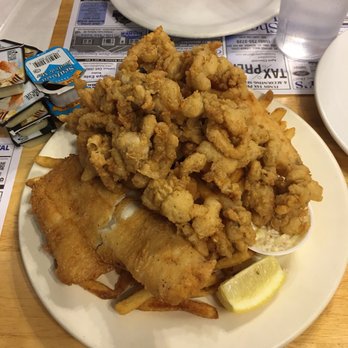 Comeau's Seafood Restaurant - a plate of fried fish and chips - Seafood Near Me - Pennfield, New Brunswick