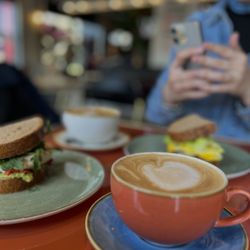 Aroma Espresso Bar - Sandwich and coffee