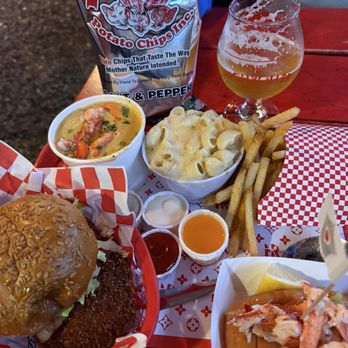 The Highroller Lobster - Chicken Sandi, warm LOBSTER ROLL - Half Size, Mac and cheese, lobster bisque - Seafood Near Me - Portland, Maine The Highroller Lobster - Chicken Sandi, warm LOBSTER ROLL - Half Size, Mac and cheese, lobster bisque - Seafood Near Me - Portland, Maine