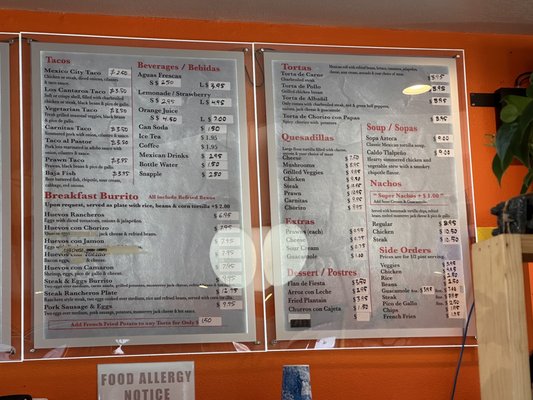 Menu photo 8 Los Cantaros San Leandro, CA