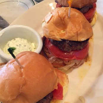 Demitris Taverna - Sliders with the feta spread on the side. - Greek Near Me - Livermore, California Demitris Taverna - Sliders with the feta spread on the side. - Greek Near Me - Livermore, California