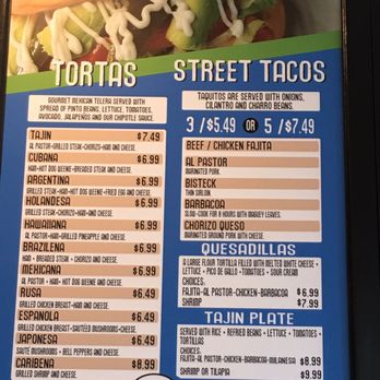 Tajin Mexican Cafe - the menu for the restaurant - Mexican Near Me - Baytown, Texas