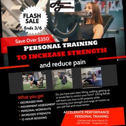 Accelerate Performance Personal Training - Save $350 on 12- hour sessions and improve your strength while decreasing pain.