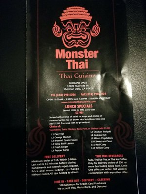 Menu photo 7 Monster Thai Sherman Oaks, CA Menu photo 7 Monster Thai Sherman Oaks, CA