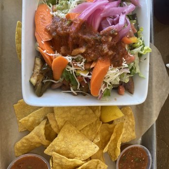 Cinco TacoBar - rice bowl with nachos and salsa - Mexican Near Me - Livermore, California