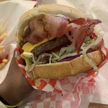 John's Char Burger - 1/2 Char Burger with added bacon - Burgers Near Me - Livermore, California John's Char Burger - 1/2 Char Burger with added bacon - Burgers Near Me - Livermore, California