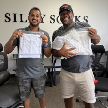 Silky Socks - Customer picking up blank shirts! - Sports Wear Near Me - Tustin, California Silky Socks - Customer picking up blank shirts! - Sports Wear Near Me - Tustin, California