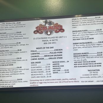 Tacos Jalisco - Menu - Mexican Near Me - Pāhoa, Hawaii Tacos Jalisco - Menu - Mexican Near Me - Pāhoa, Hawaii