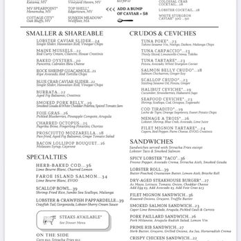 19 Raw - MENU - Seafood Near Me - Edgartown, Massachusetts