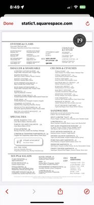 Menu photo 1 19 Raw Edgartown, MA