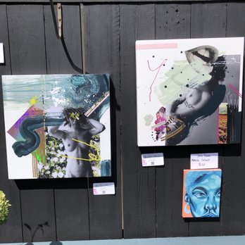 Ludlow Liquors - Patio featuring "Dope Art Show" with artist Just Fanni - Cocktail Bars Near Me - Chicago, Illinois