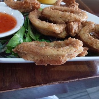 Nur Thai - Golden calamari with sweet chili sauce biggest calamari rings I've ever seen - Thai Near Me - Park, New York Nur Thai - Golden calamari with sweet chili sauce biggest calamari rings I've ever seen - Thai Near Me - Park, New York