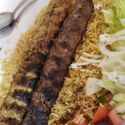 Zaitoun Kabob - Mixed plate. Ground beef, ground chicken