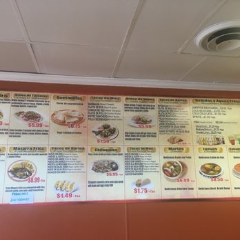 Taquerias Cuanana - a menu on the wall - Mexican Near Me - Garland, Texas Taquerias Cuanana - a menu on the wall - Mexican Near Me - Garland, Texas