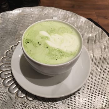 Pavement Coffeehouse - This is the evergreen latte. It's green tea and lavender in steamed milk. Amazing - Coffee & Tea Near Me - Boston, Massachusetts