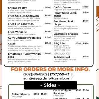 Auntie’s Eats - Updated menu - Pop-Up Restaurants Near Me