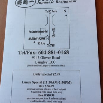 Sushi Ichi Japanese Restaurant - Take out menu - Japanese Near Me - Langley, British Columbia Sushi Ichi Japanese Restaurant - Take out menu - Japanese Near Me - Langley, British Columbia