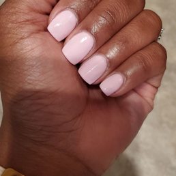 Acrylic overlay on my own nails, with gel.