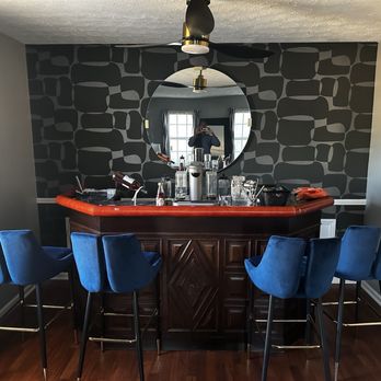 Rite At Home - Bar area with accent wall - Interior Design Near Me - Atlanta, Georgia