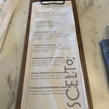 Scelto - Cocktail menu - Italian Near Me - Sandy, Utah