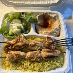 The Green Olive Camarillo - 3. Chicken Kebab Plate
