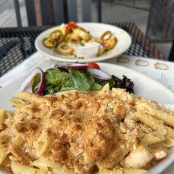 Trinity Brewhouse - Lobster & Shrimp Mac N Cheeseand Fried Calamari - American Near Me - Providence, Rhode Island