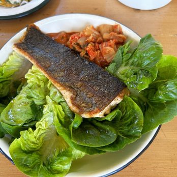 Valley Swim Club - Trout with ssamjang and kimchi - Seafood Near Me - Sonoma, California Valley Swim Club - Trout with ssamjang and kimchi - Seafood Near Me - Sonoma, California