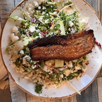 Sixty Six Acres - Kale & Brussels salad with pork belly - Cocktail Bars Near Me - Albuquerque, New Mexico