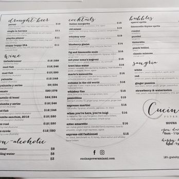 Cucina Povera - Drink menu, March 2026 - Italian Near Me - Coral Gables, Florida Cucina Povera - Drink menu, March 2026 - Italian Near Me - Coral Gables, Florida