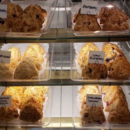 a display of baked goods