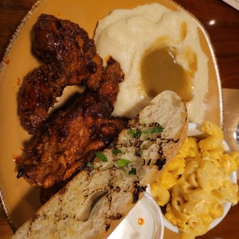 Urban Plates - Nashville chicken tenders with mashed potatoes and macaroni and cheese - New American Near Me - Long Beach, California Urban Plates - Nashville chicken tenders with mashed potatoes and macaroni and cheese - New American Near Me - Long Beach, California