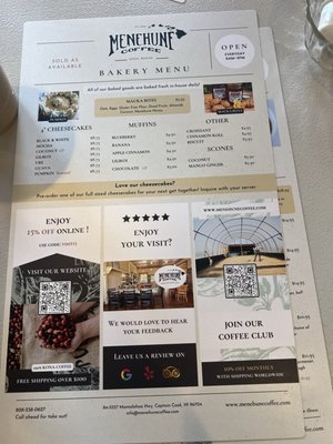Menu photo 4 Menehune Coffee Company Captain Cook, HI