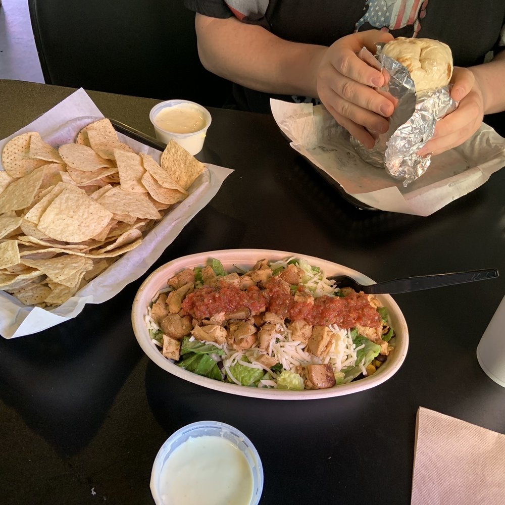 Chicken bowl, queso, & 12 inch burrito. Delicious! Chicken bowl, queso, & 12 inch burrito. Delicious!