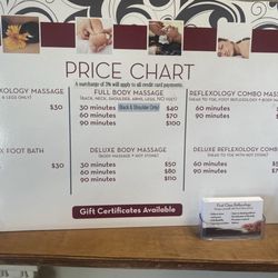First Class Reflexology & Massage - Menu
