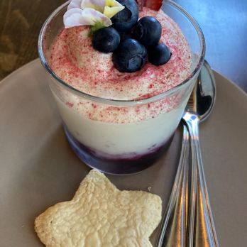 BiGA - 4th of July special cream cheese mouse with berry compote and gluten free shortbread - American Near Me - Prescott, Arizona BiGA - 4th of July special cream cheese mouse with berry compote and gluten free shortbread - American Near Me - Prescott, Arizona