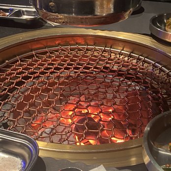 Naksan BBQ - Very hot grill! Can feel the heat just sitting at the table! - Korean Near Me - Boston, Massachusetts