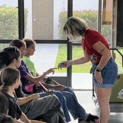 Sawgrass Nature Center & Wildlife Hospital - Touching a turtle