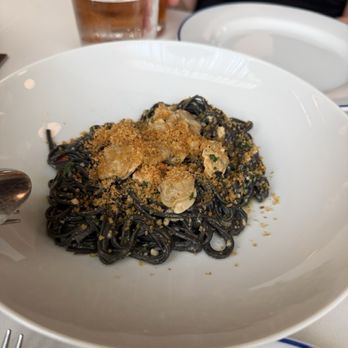 Emilia - Squid ink tagliolini with clams - Italian Near Me - Philadelphia, Pennsylvania Emilia - Squid ink tagliolini with clams - Italian Near Me - Philadelphia, Pennsylvania