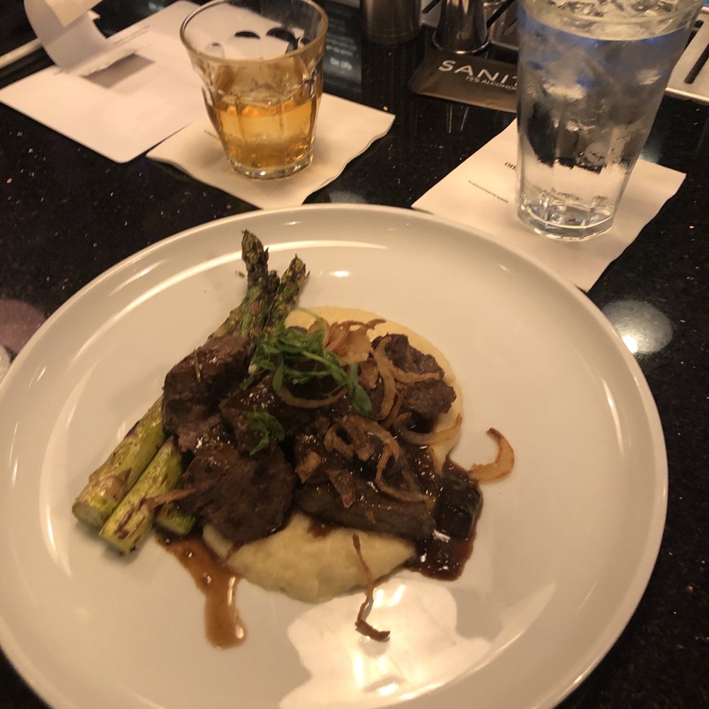 Night Shift Brewing - Steak tips, Yukon purée, grilled asparagus, mushroom gravy. Knob creek on the rocks! - Breweries Near Me - Everett, Massachusetts Night Shift Brewing - Steak tips, Yukon purée, grilled asparagus, mushroom gravy. Knob creek on the rocks! - Breweries Near Me - Everett, Massachusetts