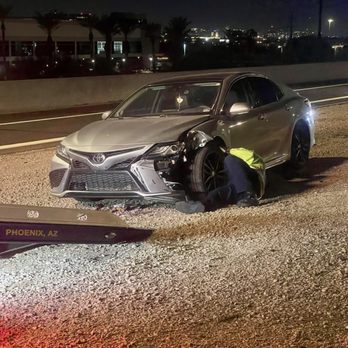Classic Collision - Going on the tow truck after accident.   Car was not driveable! - Body Shops Near Me - Mesa, Arizona
