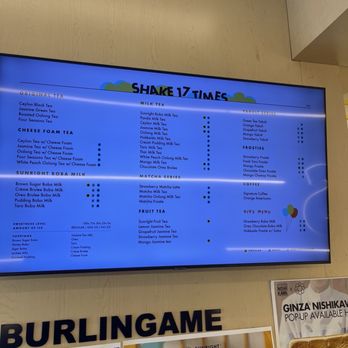 Sunright Tea Studio - Burlingame - Menu -, I suggest 8 times - Bubble Tea Near Me - Burlingame, California