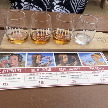 Still Austin Whiskey Co. - The flight for tasting - Distilleries Near Me - Austin, Texas Still Austin Whiskey Co. - The flight for tasting - Distilleries Near Me - Austin, Texas