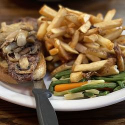 Chuggy's Tap & Grill - Open Face Steak with veggies and fries