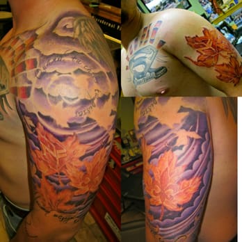 Waynes Tattoo World - Custom chest and sleeve by Wayne Morel - Tattoo Near Me - Derry, New Hampshire Waynes Tattoo World - Custom chest and sleeve by Wayne Morel - Tattoo Near Me - Derry, New Hampshire
