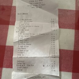 Our receipt