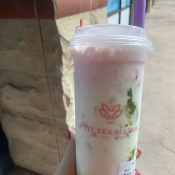 P’tit Tea Maison - Sakura foam matcha latte - Donuts Near Me - Fort Worth, Texas