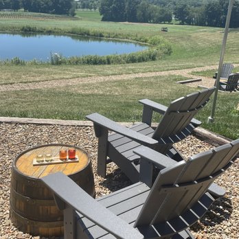 Bent Ladder - two adiron chairs and a fire pit - Cideries Near Me - Doylestown, Ohio