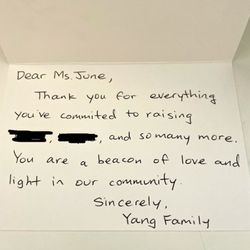 Little Scholars - Thank you Ms June for being an amazing teacher and caregiver!