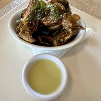 Amaro’s Table - Hazel Dell - Brussel sprouts. That sauce is everything!! - New American Near Me - Vancouver, Washington