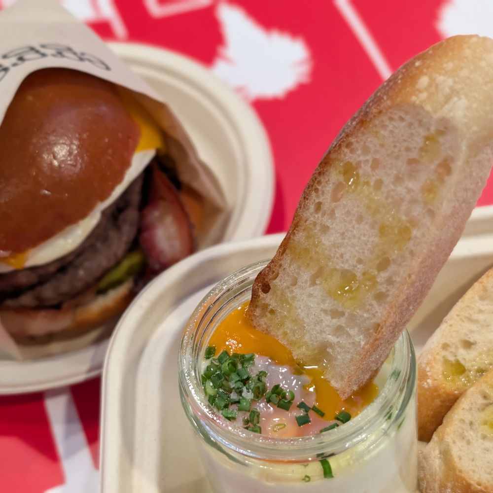 Eggslut - Double Cheeseburger with Bacon & Slut - Breakfast & Brunch Near Me - Los Angeles, California Eggslut - Double Cheeseburger with Bacon & Slut - Breakfast & Brunch Near Me - Los Angeles, California